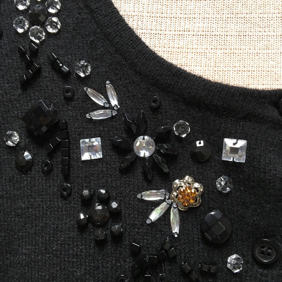 Beautiful embellished black cardigan, Garnet Hill. - Picture 2 of 8